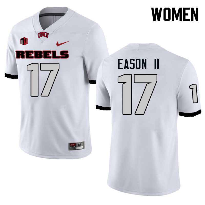 Women #17 Nijrell Eason II UNLV Rebels College Football Jerseys Stitched-White